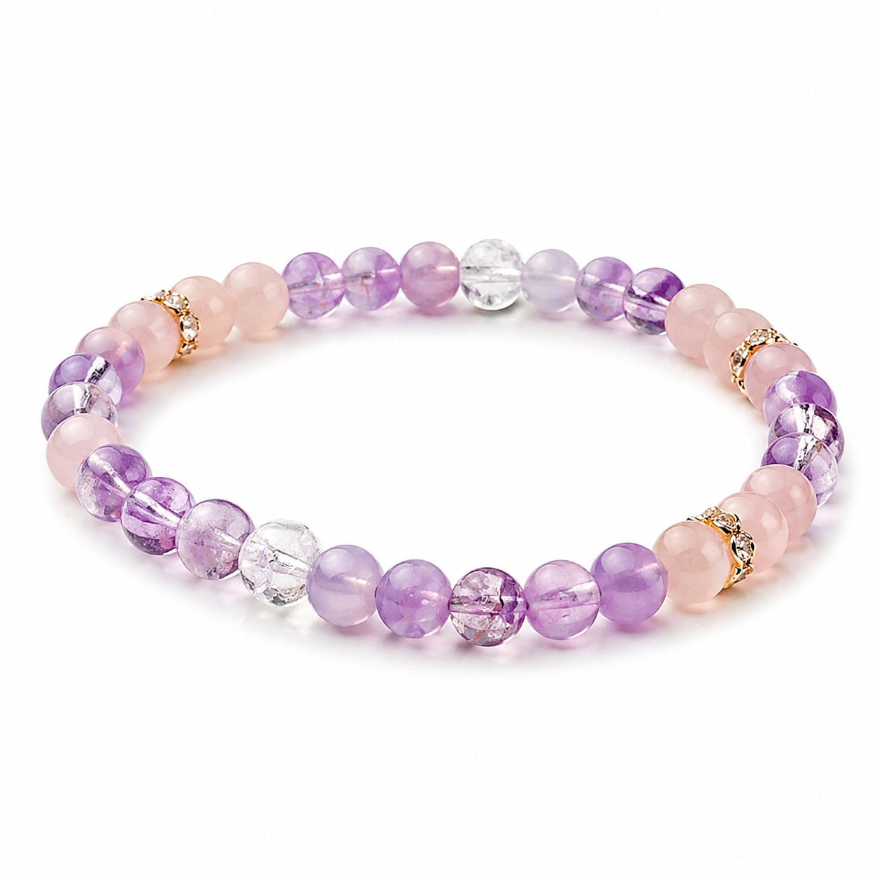 Natural Amethyst Crystal Bracelet White Master product image featuring Amethyst.
