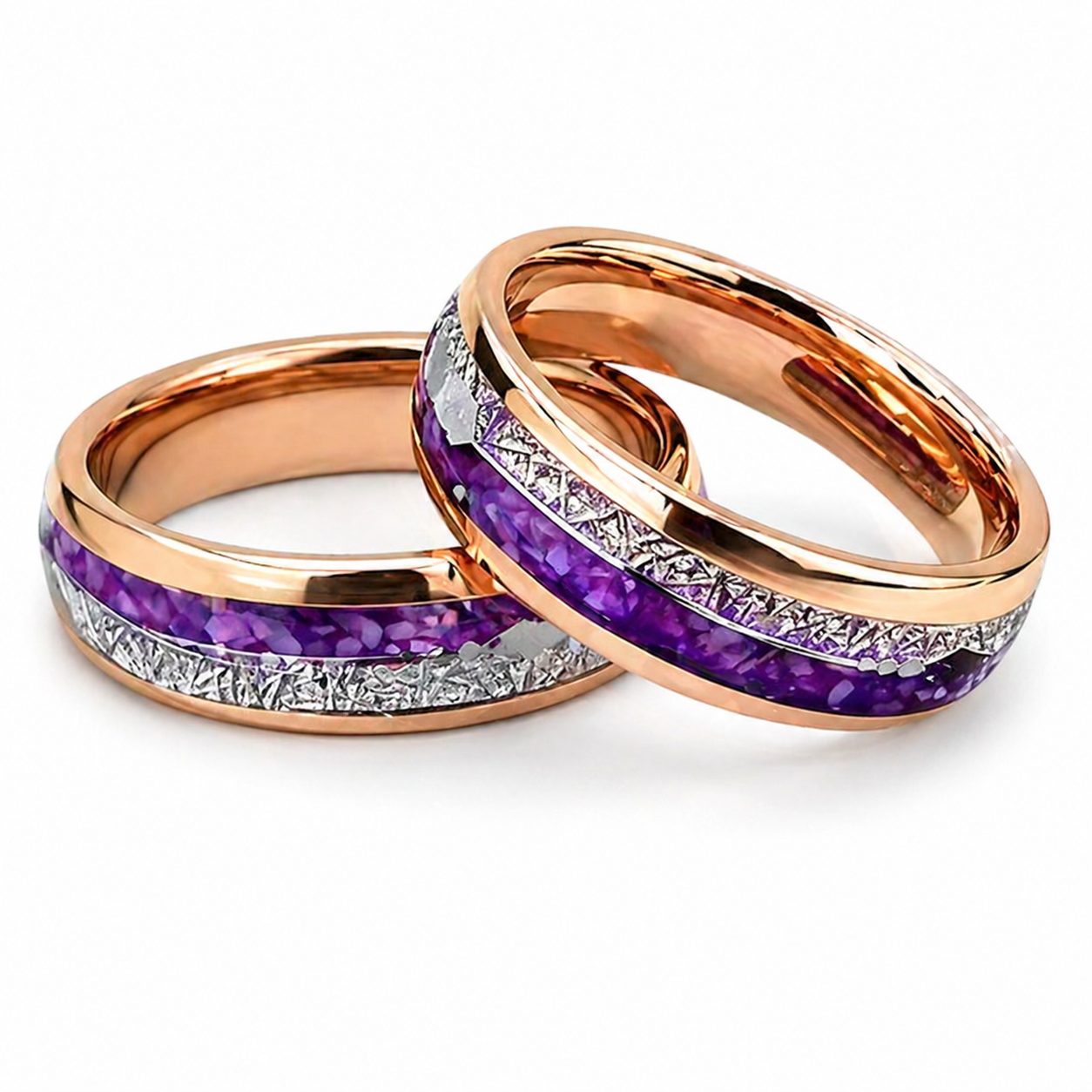 Rose Gold Amethyst Arrow Ring White Master product image featuring Amethyst.