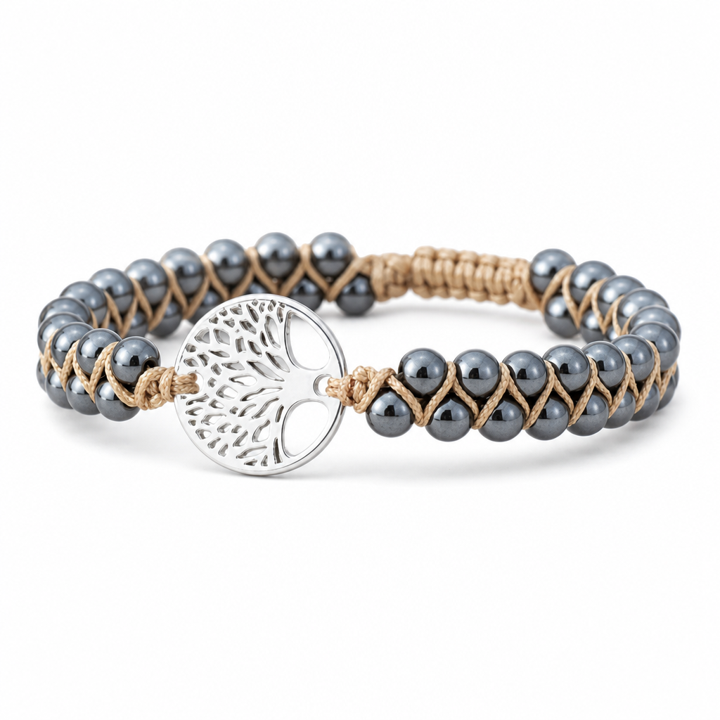 Natural Stone Braided Bracelet white-background reference image.