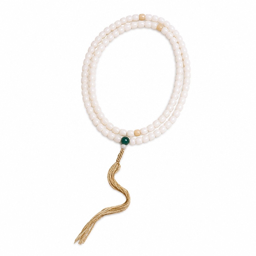 White Jade 108 Bead Wrap Bracelet White Master product image featuring Jade.