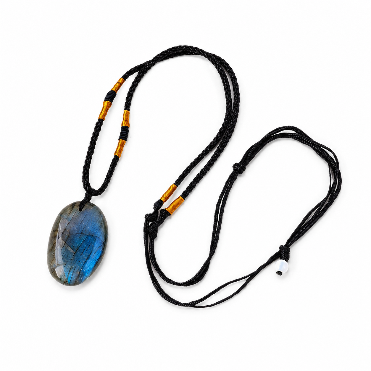 Labradorite Rough Stone Pendant Necklace White Master product image featuring Labradorite.