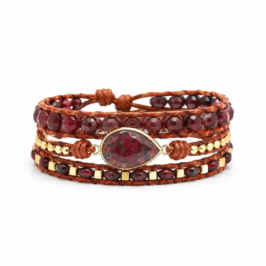 Natural Stone Layered Bracelet White Master product image featuring Copper.