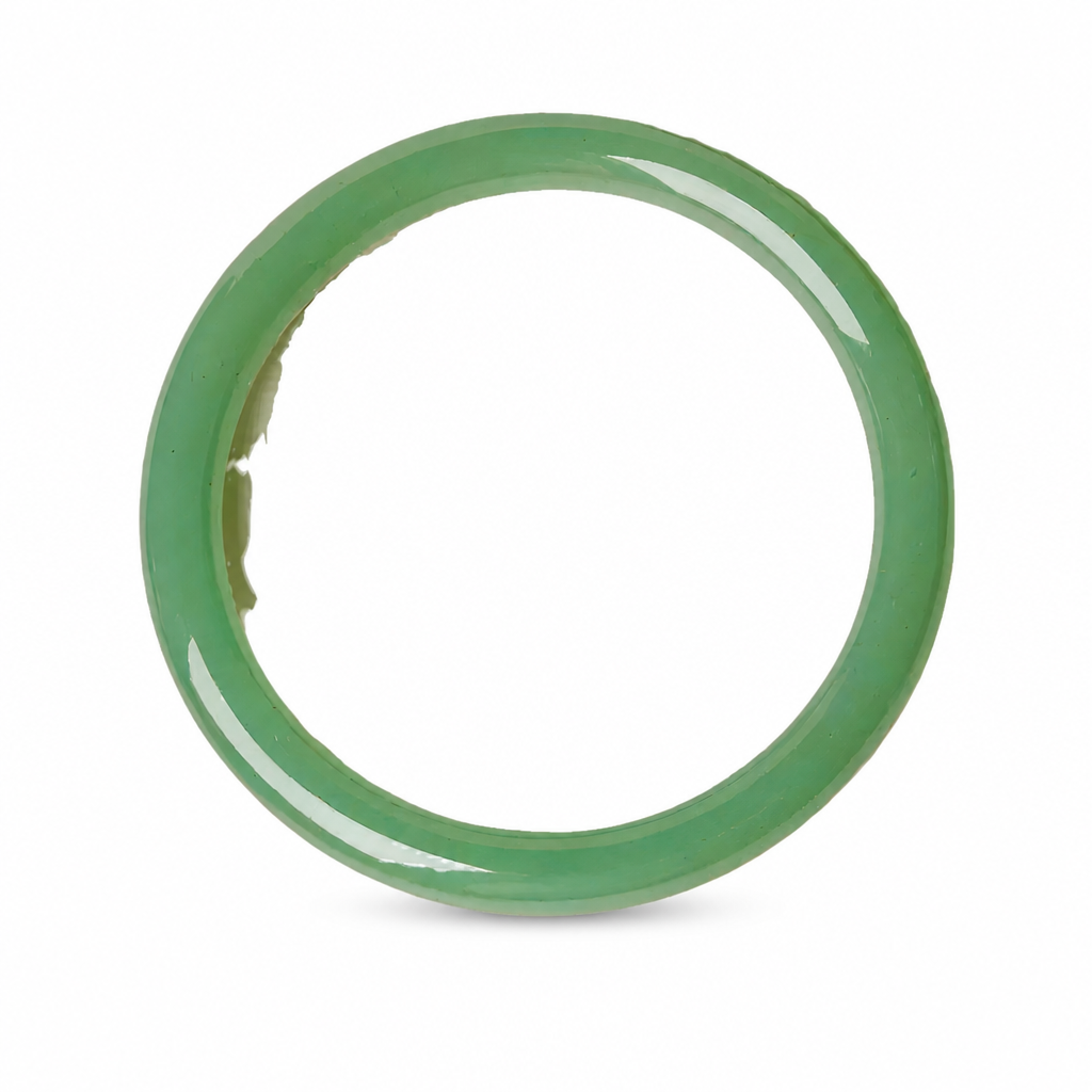 Green Jade Aventurine Bangle Bracelet White Master product image featuring Jade.