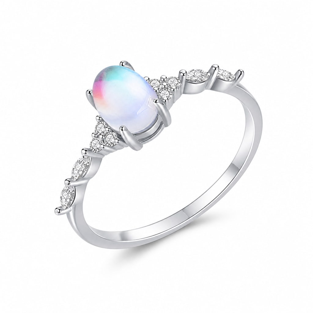 Moonstone Silver Ring White Master product image featuring Moonstone.