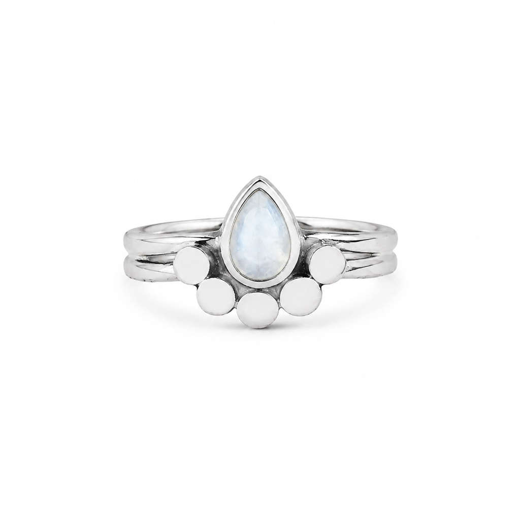 Moondrop Moonstone Ring White Master product image featuring Moonstone.