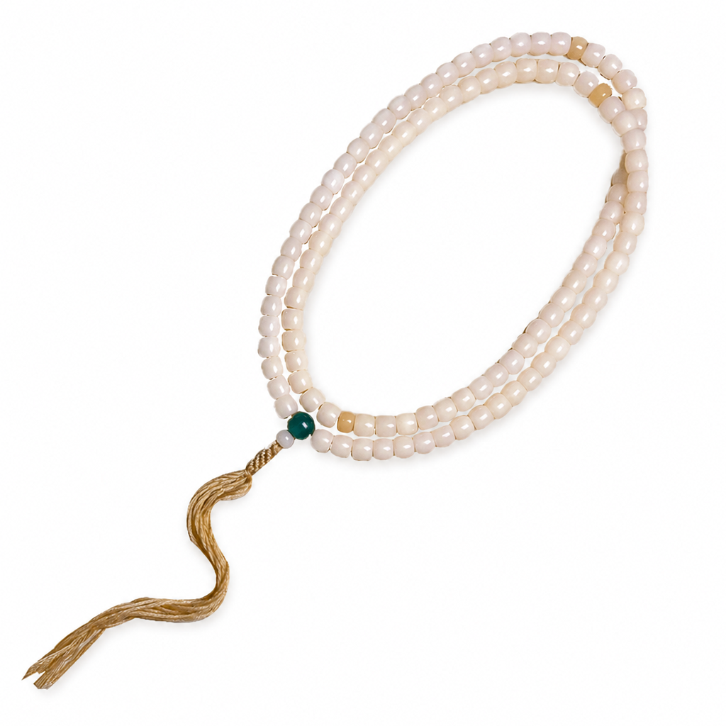 White Jade 108 Bead Wrap Bracelet White Master product image featuring Jade.