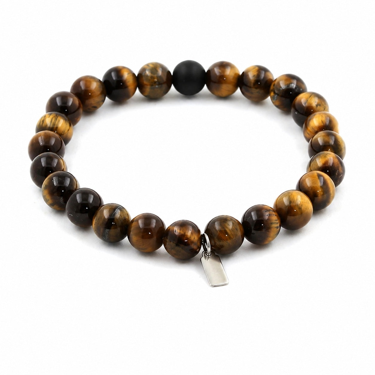 Tiger Eye & Matte Black Onyx Bracelet White Master product image featuring Tiger Eye.