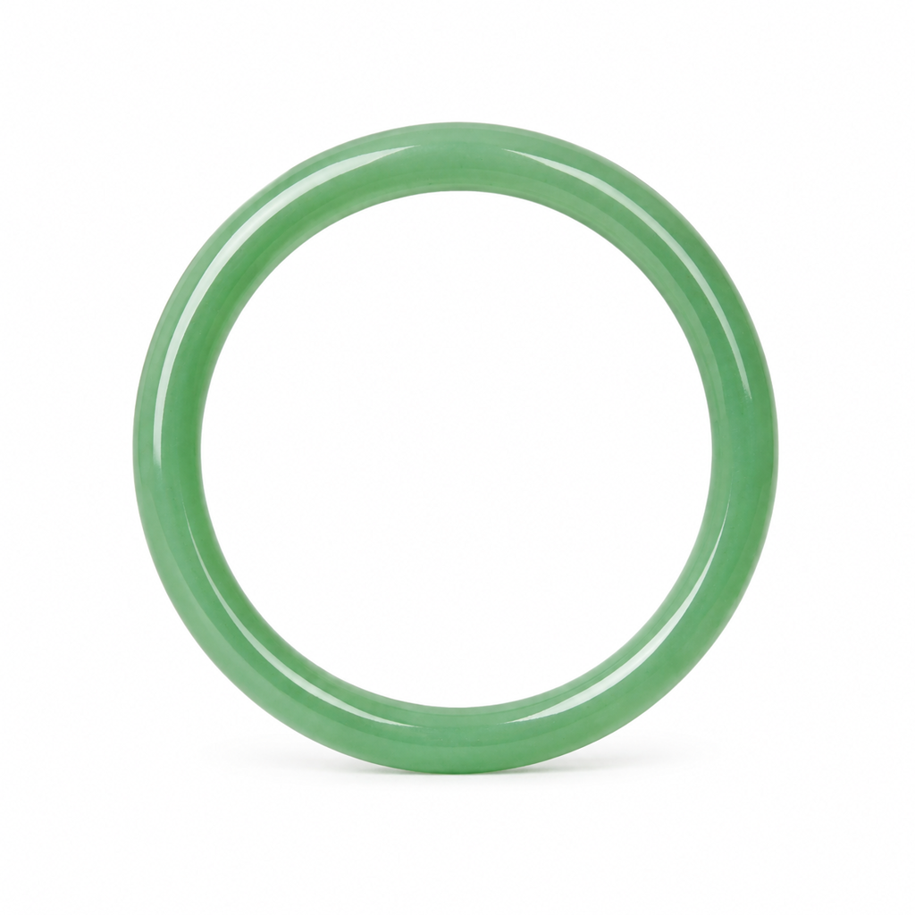 Green Jade Aventurine Bangle Bracelet White Master product image featuring Jade.