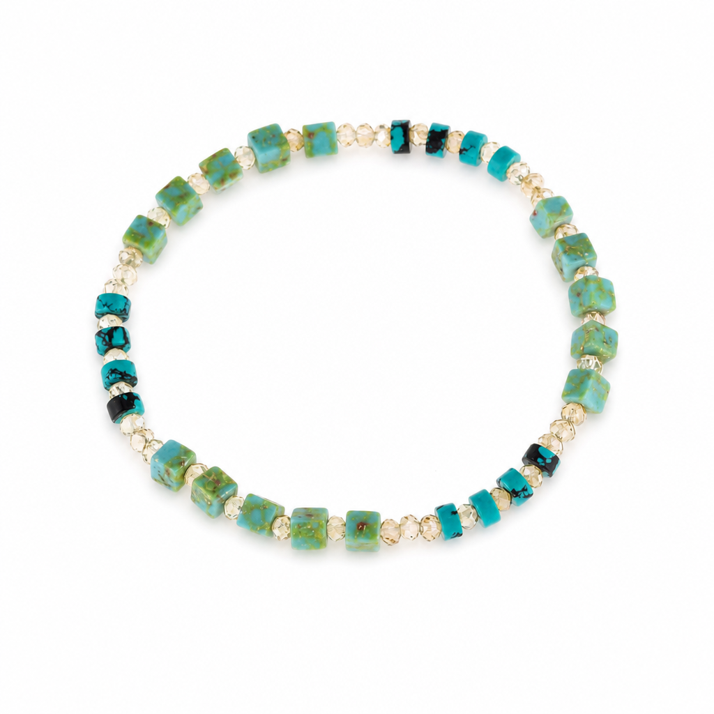 Crystal & Natural Stone Bracelet White Master product image featuring Crystal.