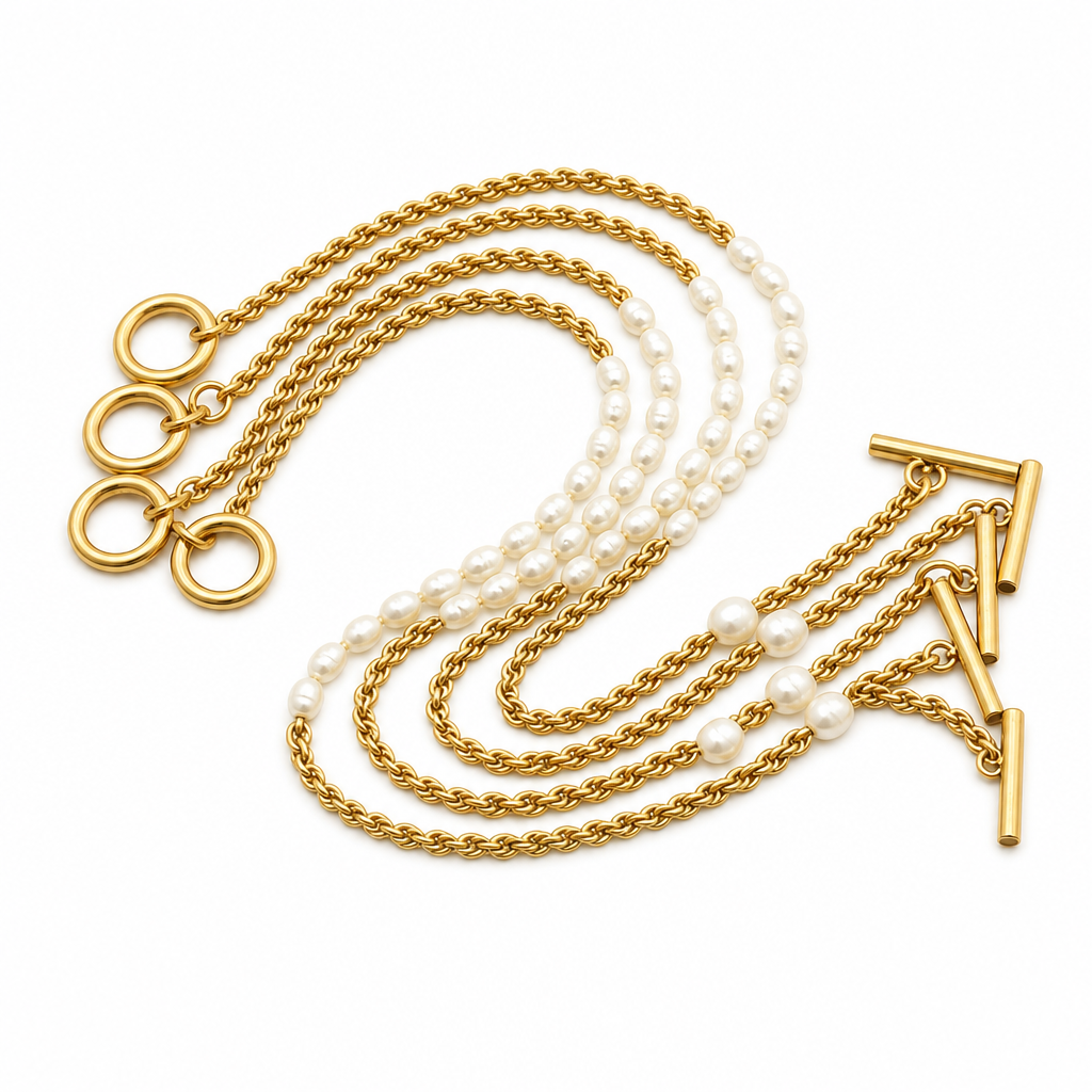 Freshwater Pearl Titanium Steel Bracelet White Master product image featuring Freshwater Pearl.