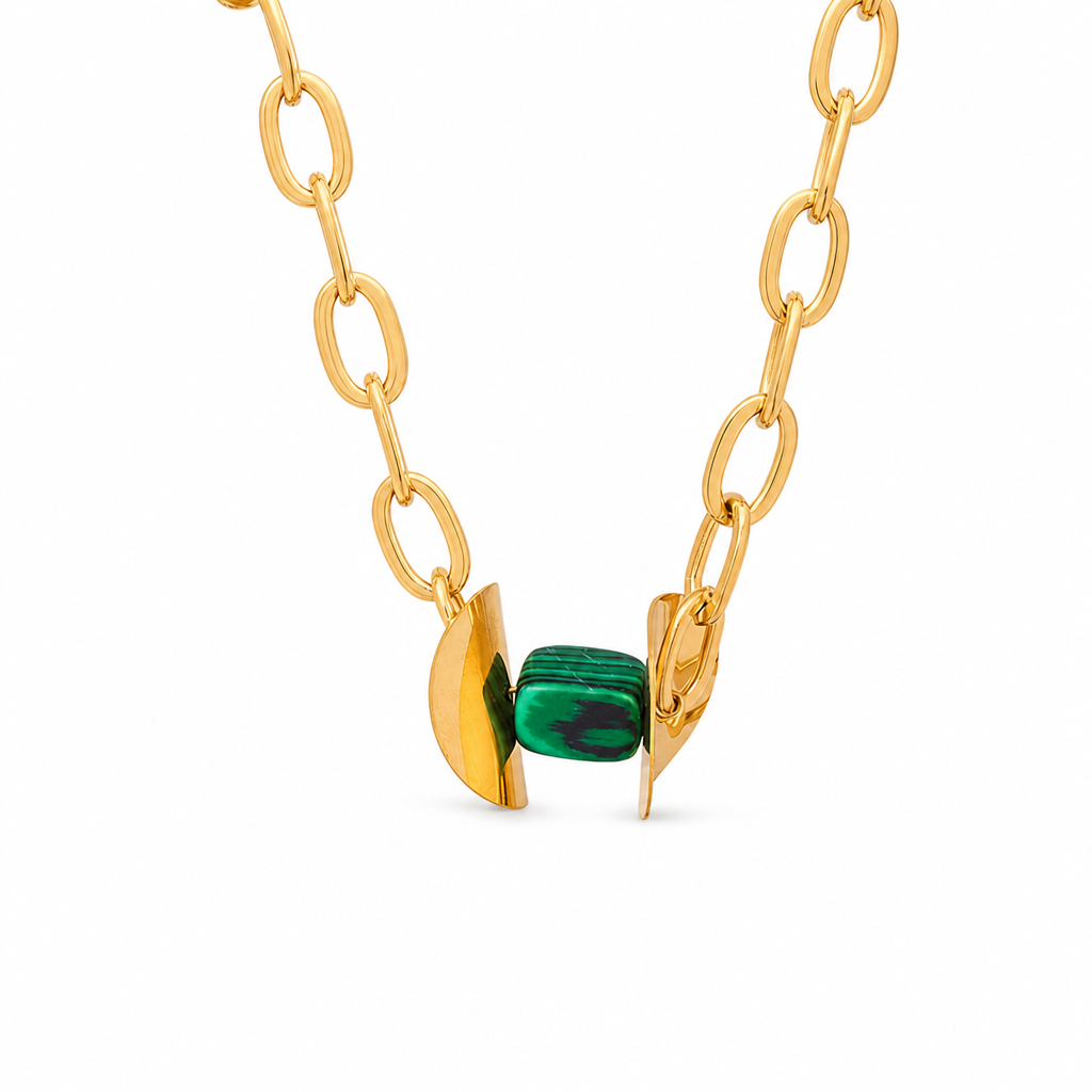 Gold-Tone Natural Stone Pendant Necklace White Master product image featuring Natural Stone.