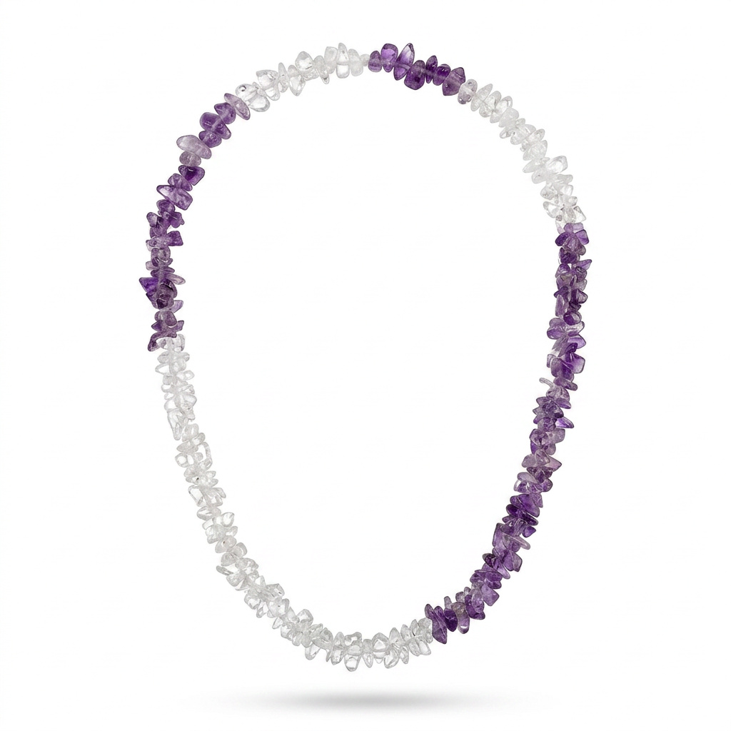 Amethyst & Clear Quartz Clarity Necklace Main Hero product image featuring Amethyst.
