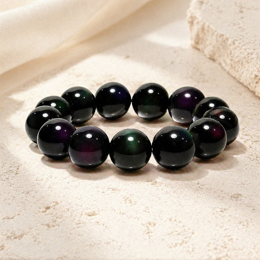 Black Obsidian 8mm Bead Bracelet Main Hero product image featuring Black Obsidian.