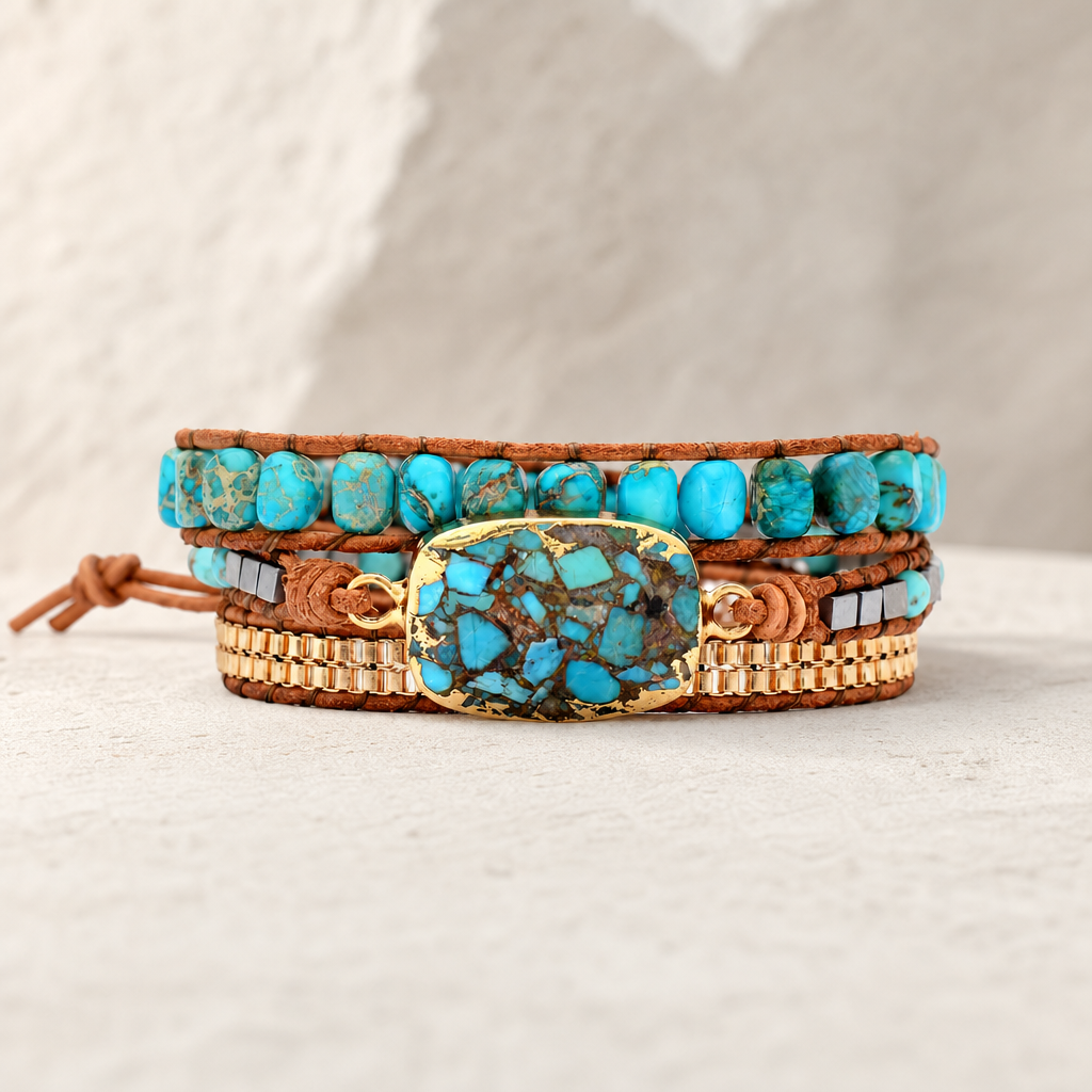 Handmade Natural Stone Copper Bracelet Hero Main product image featuring Copper.