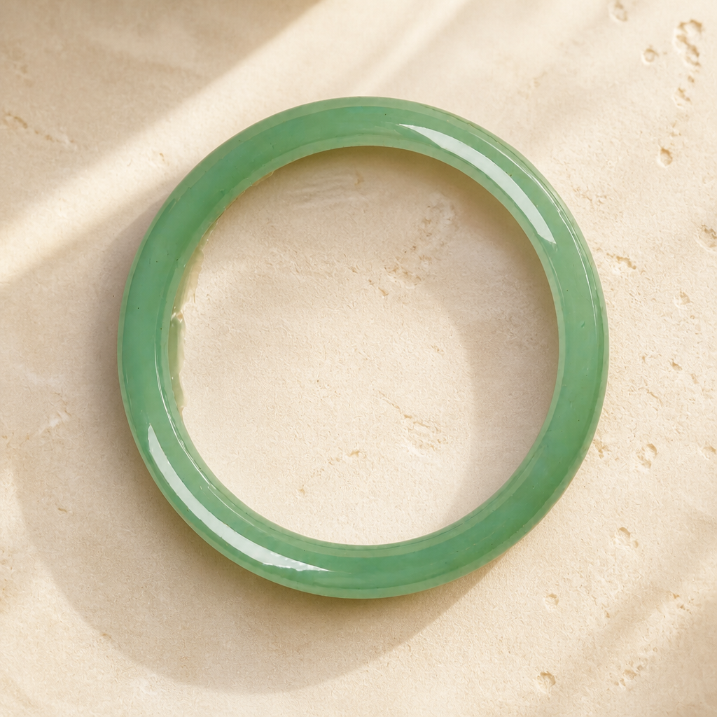 Green Jade Aventurine Bangle Bracelet Hero Main product image featuring Jade.