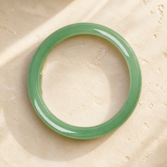 Green Jade Aventurine Bangle Bracelet Hero Main product image featuring Jade.