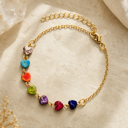 Heart Natural Stone Bracelet Hero Main product image featuring Natural Stone.