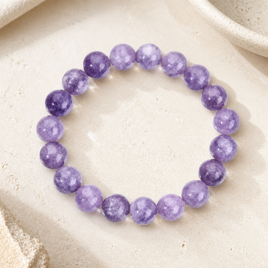 Natural Amethyst Bead Bracelet Hero Main product image featuring Amethyst.
