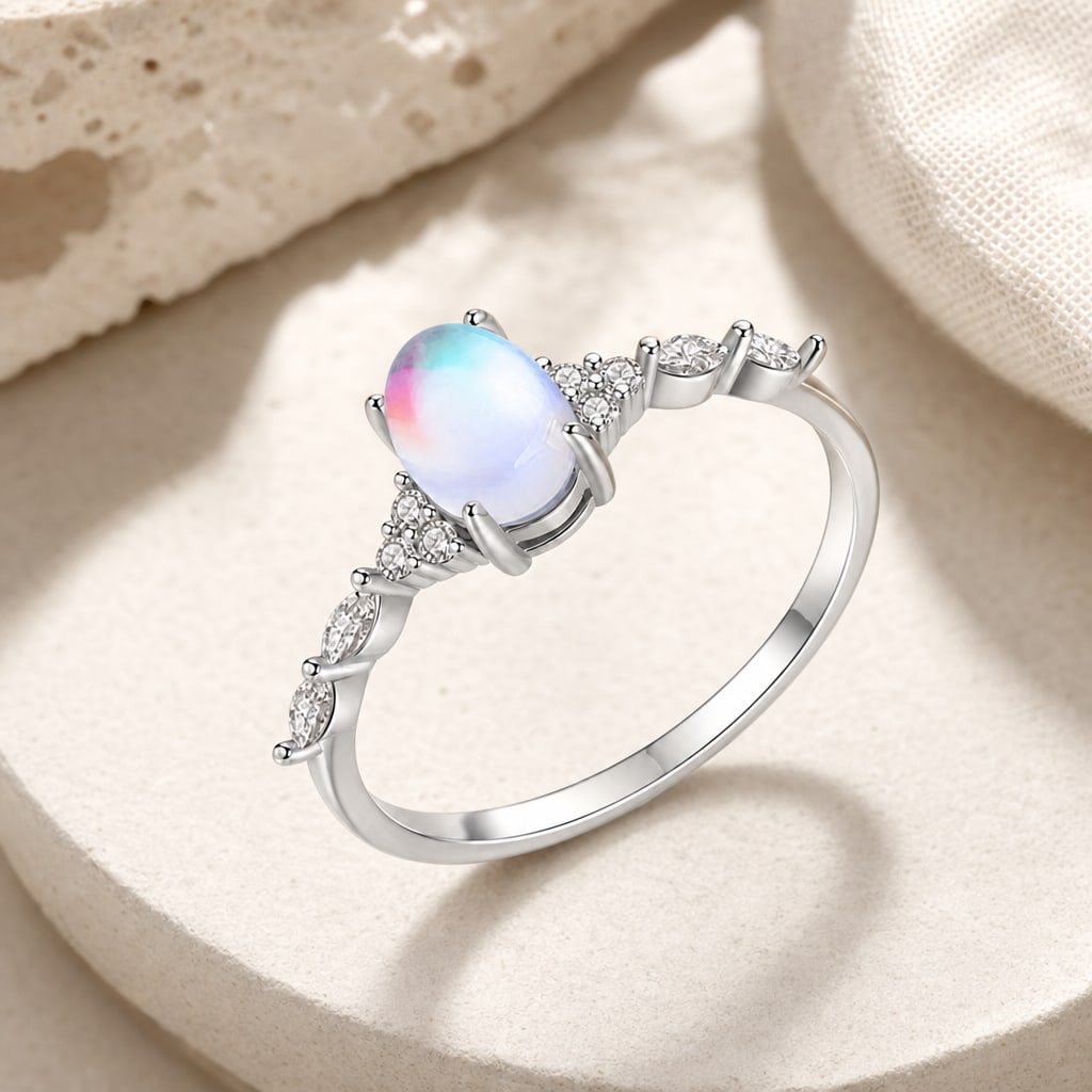 Moonstone Silver Ring Hero Main product image featuring Moonstone.