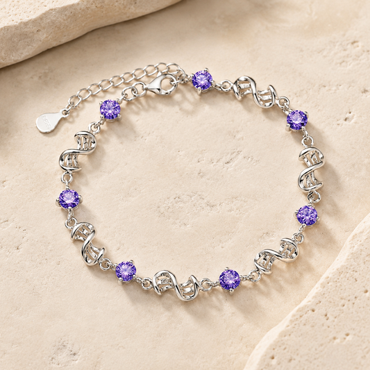 Amethyst Silver Link Bracelet Hero Main product image featuring Amethyst.