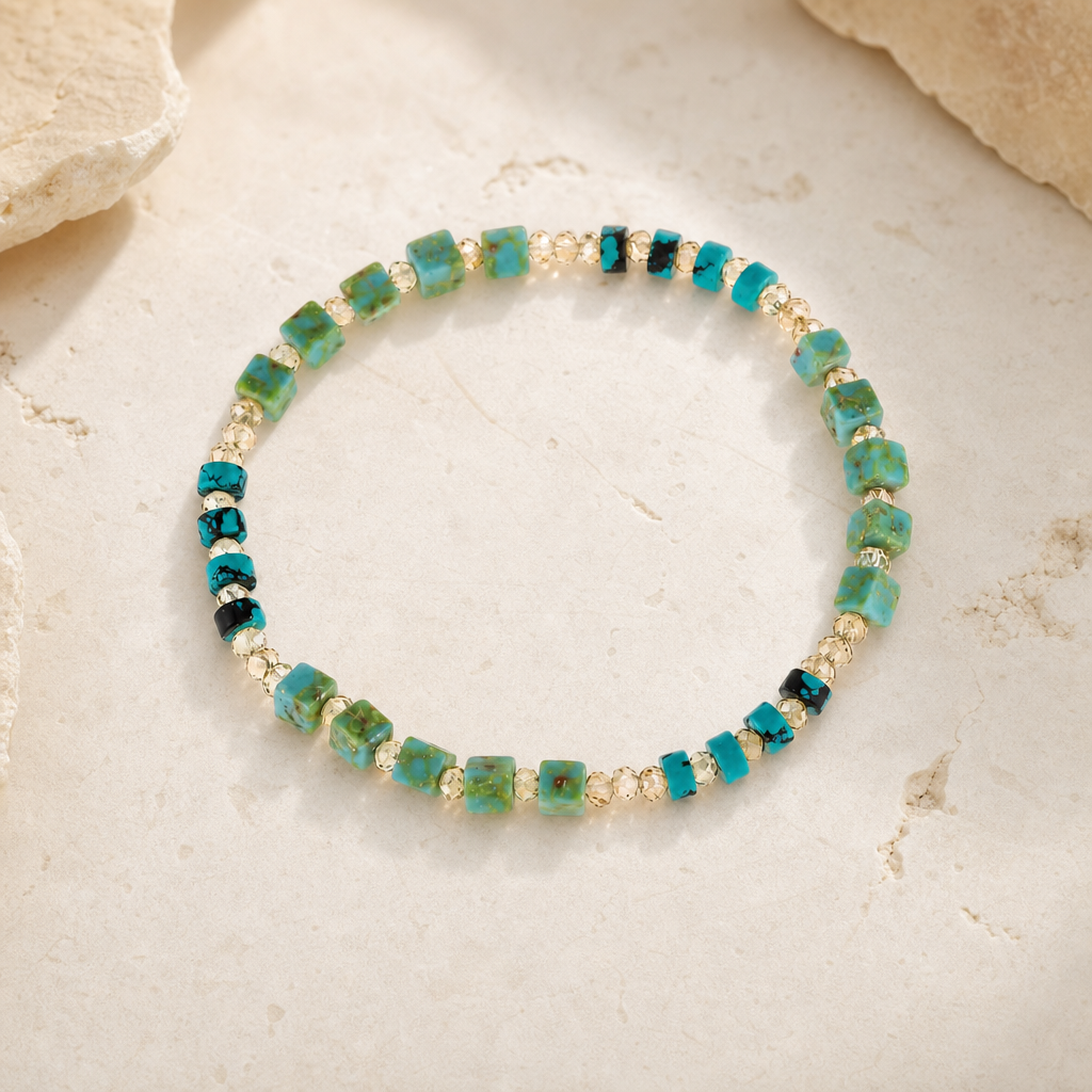 Crystal & Natural Stone Bracelet Hero Main product image featuring Crystal.