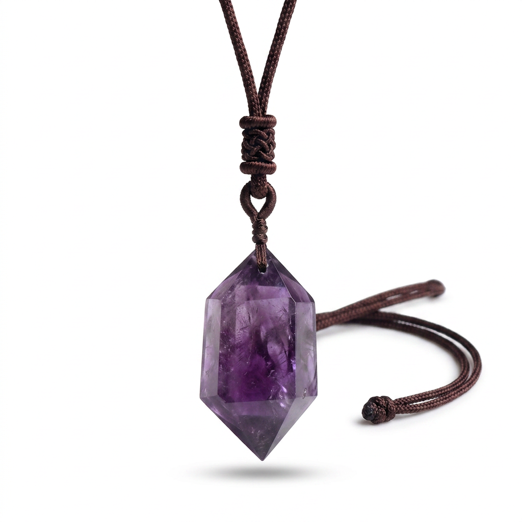 Amethyst Hexagonal Pendant Necklace Main Hero product image featuring Amethyst.