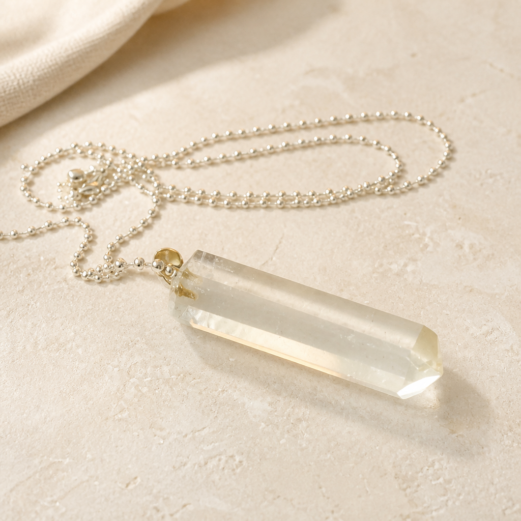 Clear Quartz Point Pendant Necklace Hero Main product image featuring Clear Quartz.