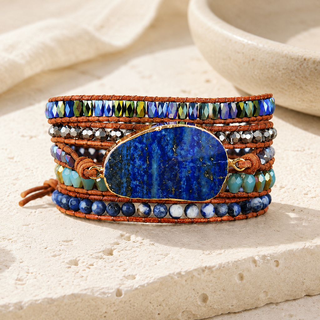 Lapis Lazuli Layered Bracelet Hero Main product image featuring Lapis Lazuli.