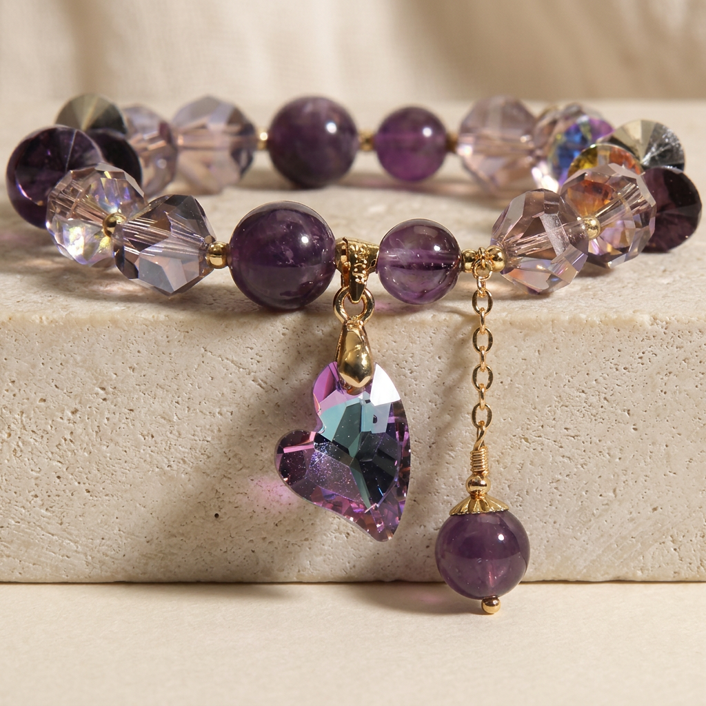 Purple Heart Amethyst Bracelet Hero Main product image featuring Amethyst.