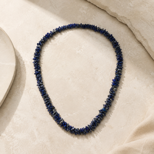 Lapis Lazuli Chip Necklace Hero Main product image featuring Natural Stone.