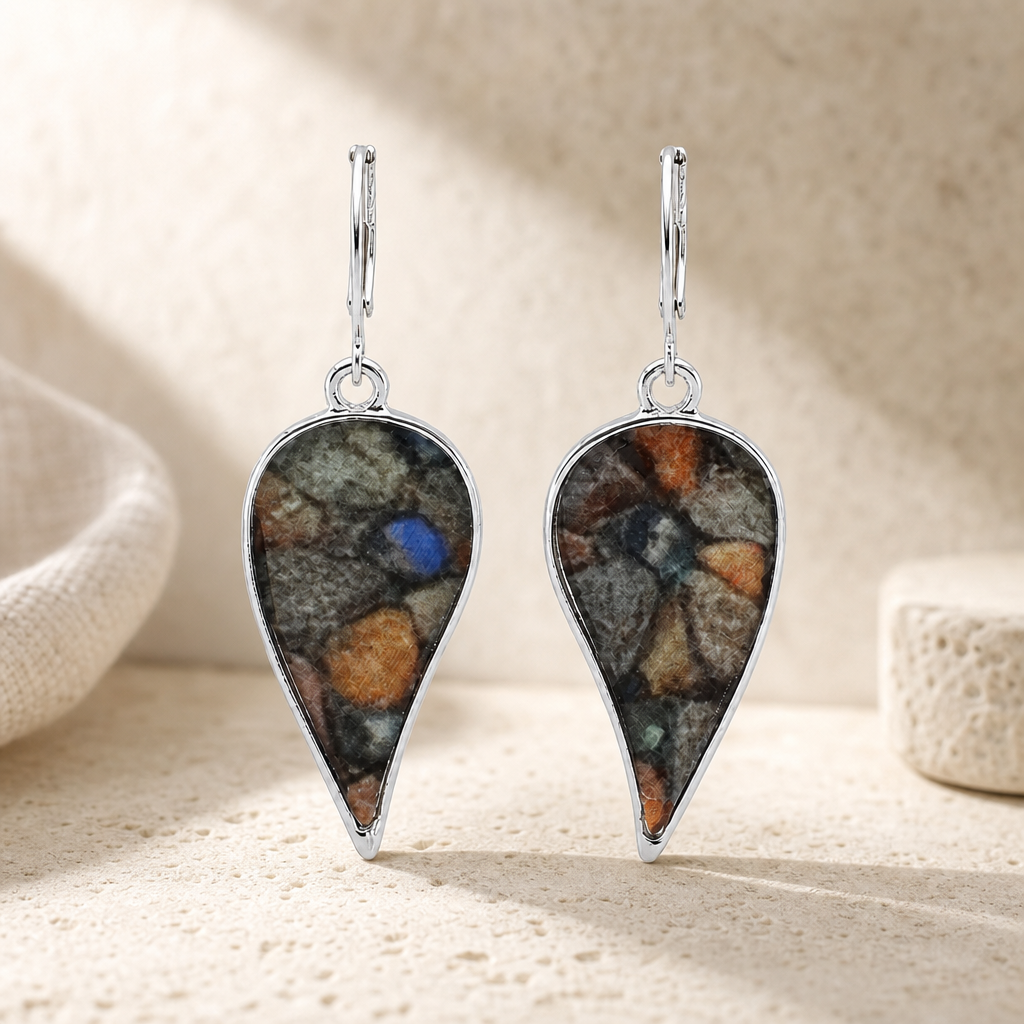 Natural Stone Dangle Earrings Hero Main product image featuring Alloy.