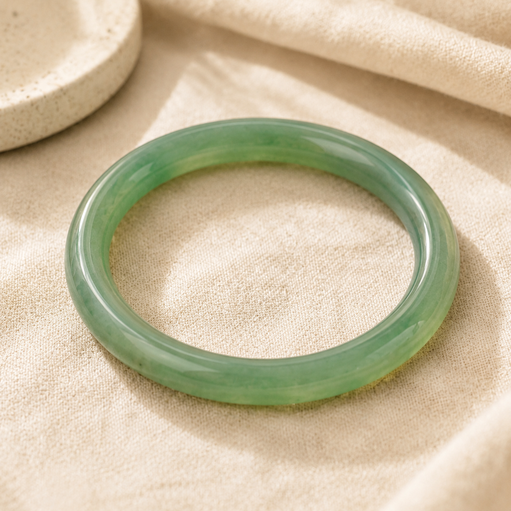 Green Jade Aventurine Bangle Bracelet Hero Support A product image featuring Jade.