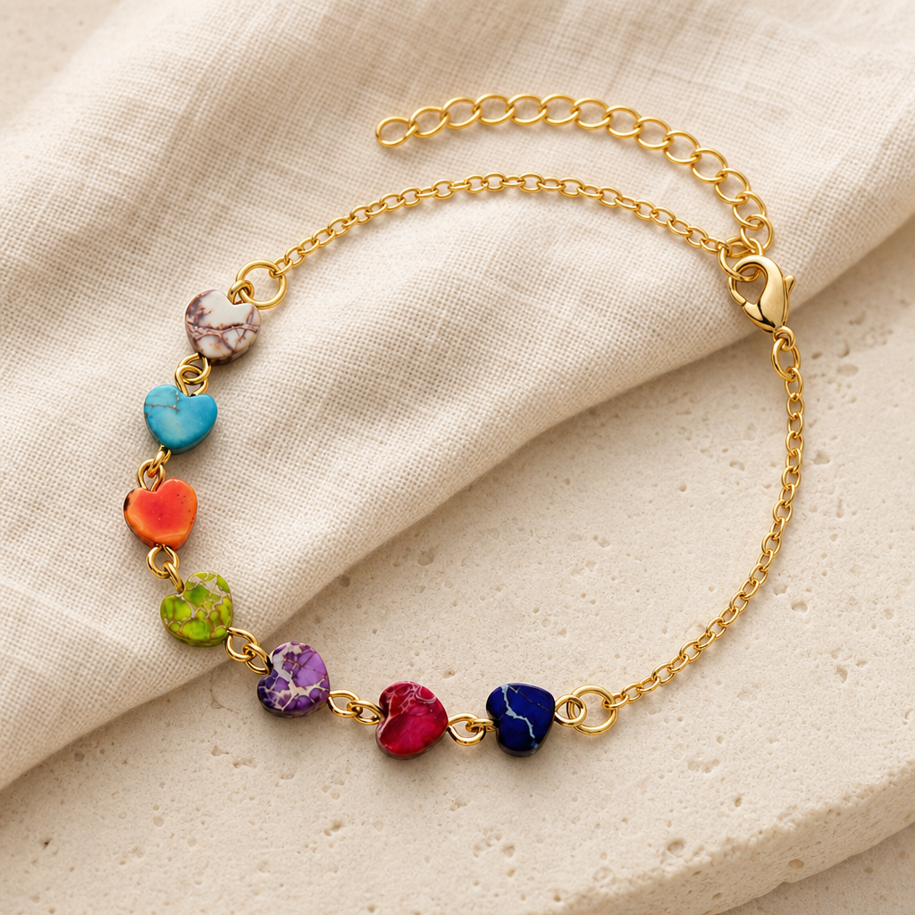 Heart Natural Stone Bracelet Hero Support A product image featuring Natural Stone.