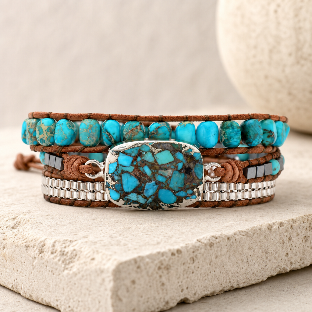 Handmade Natural Stone Copper Bracelet Hero Support A product image featuring Copper.