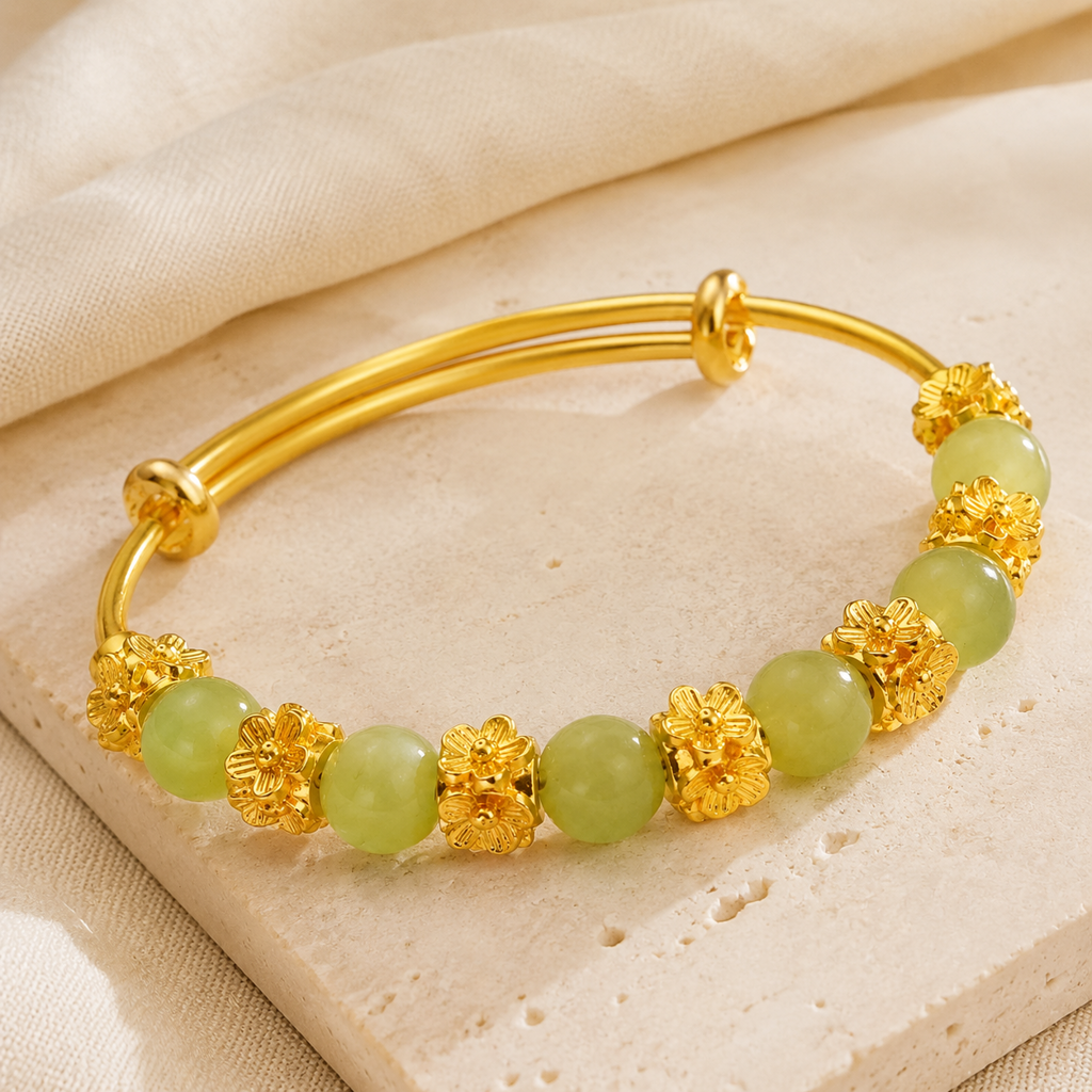 Green Chalcedony Flower Bracelet Hero Support A product image featuring Chalcedony.
