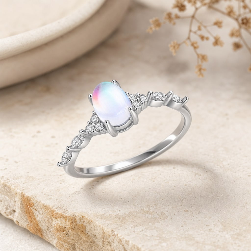 Moonstone Silver Ring Hero Support A product image featuring Moonstone.