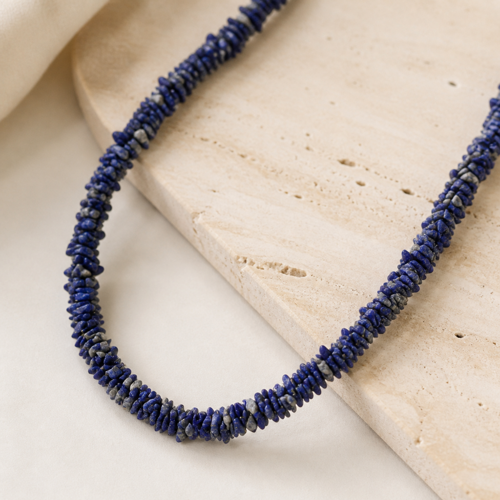Lapis Lazuli Chip Necklace Hero Support A product image featuring Natural Stone.