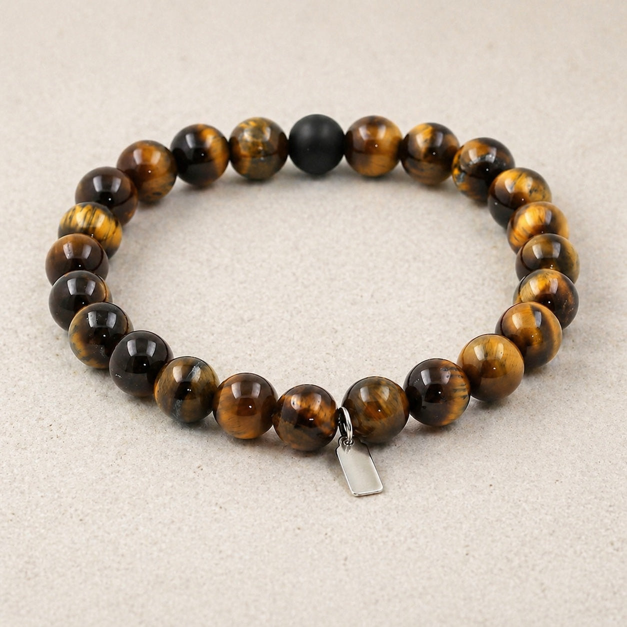 Tiger Eye & Matte Black Onyx Bracelet Clean Studio product image featuring Tiger Eye.
