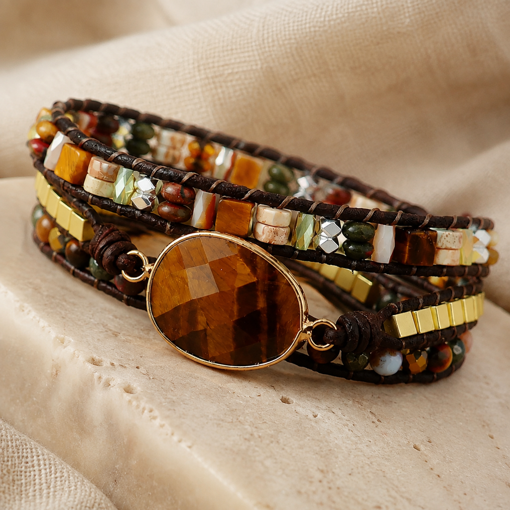 Tiger Eye Wrap Bracelet Hero Support A product image featuring Tiger Eye.