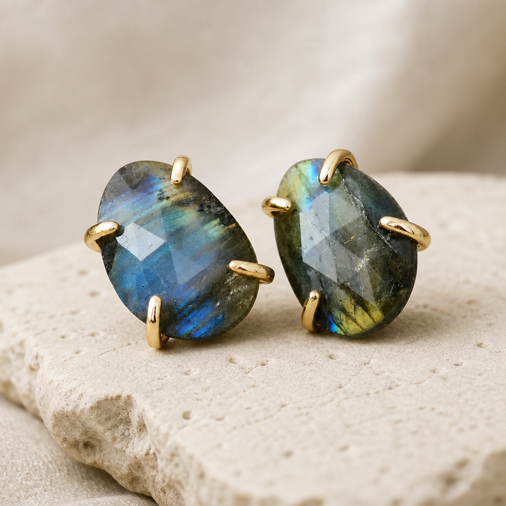 Labradorite Stud Earrings Hero Support A product image featuring Labradorite.