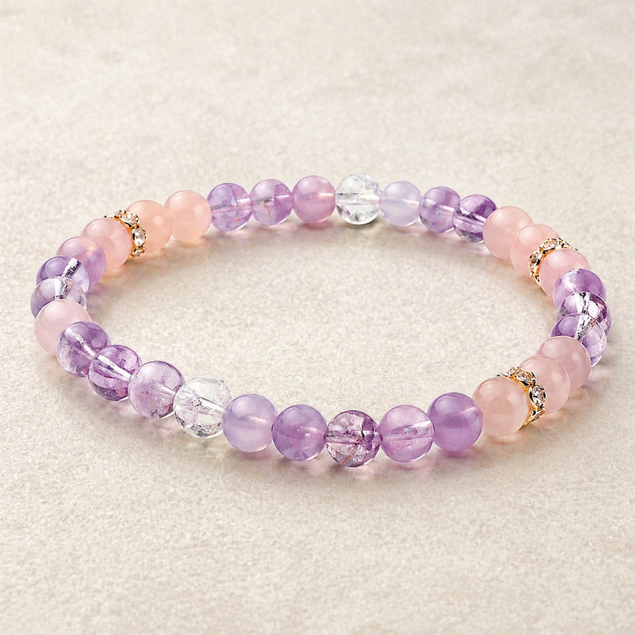Natural Amethyst Crystal Bracelet Clean Studio product image featuring Amethyst.