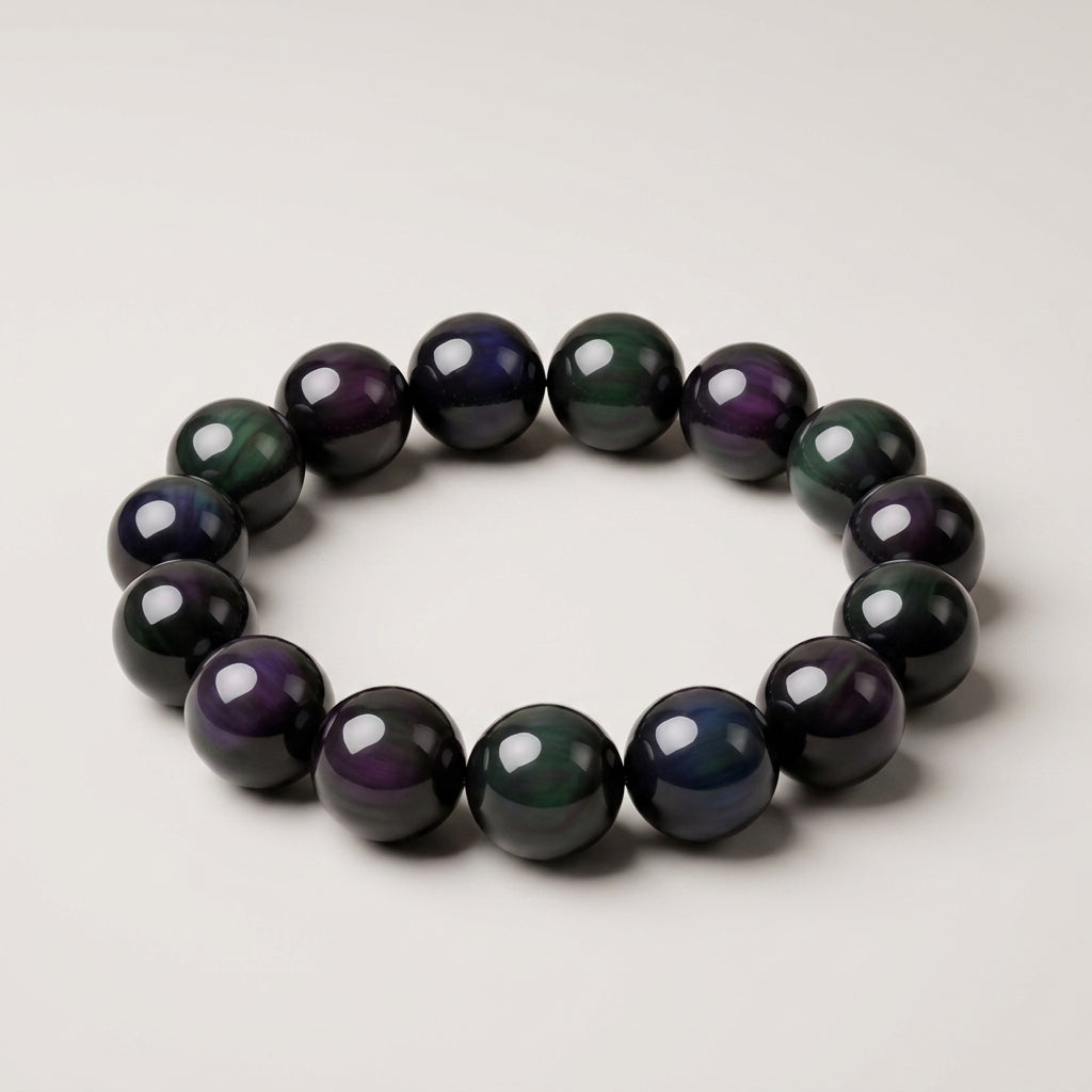 Rainbow Eye Obsidian Protection Bracelet Soft Studio product image featuring Black Obsidian.