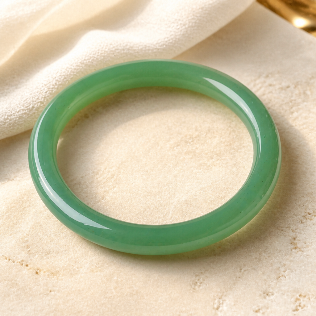 Green Jade Aventurine Bangle Bracelet Hero Support A product image featuring Jade.