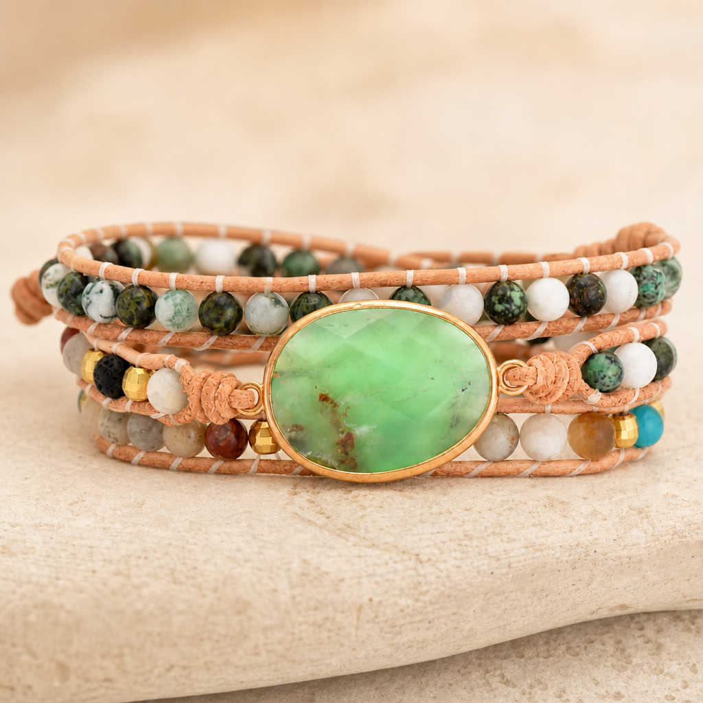 Natural Stone & Agate Layered Bracelet Hero Support A product image featuring Agate.