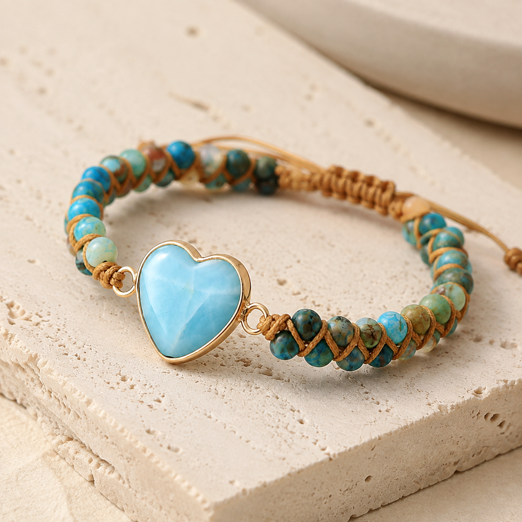 Heart Shape Beaded Bracelet Hero Support A product image featuring Imperial Jasper.