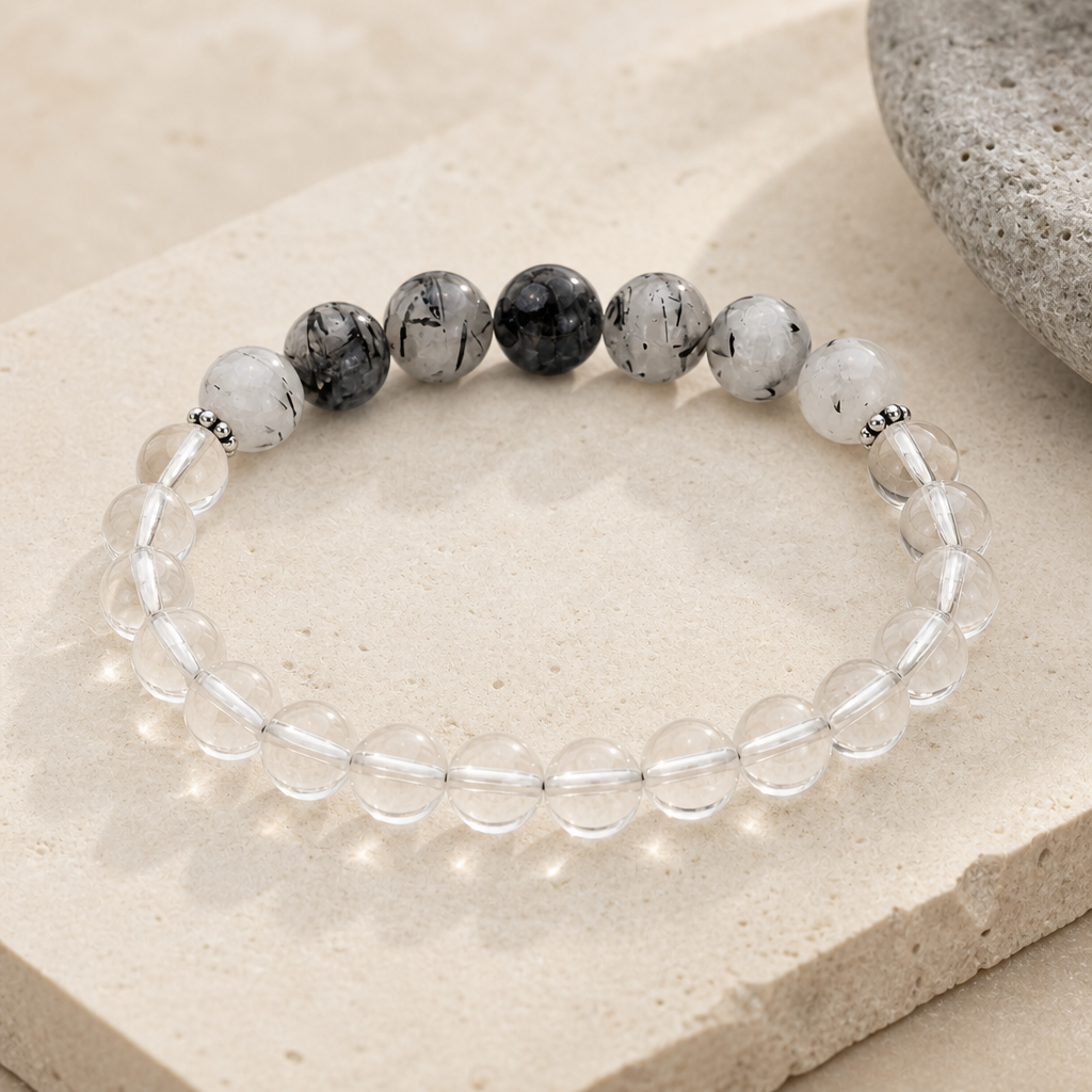 Black Tourmaline & Quartz Stretch Bracelet Hero Support A product image featuring Black Tourmaline.