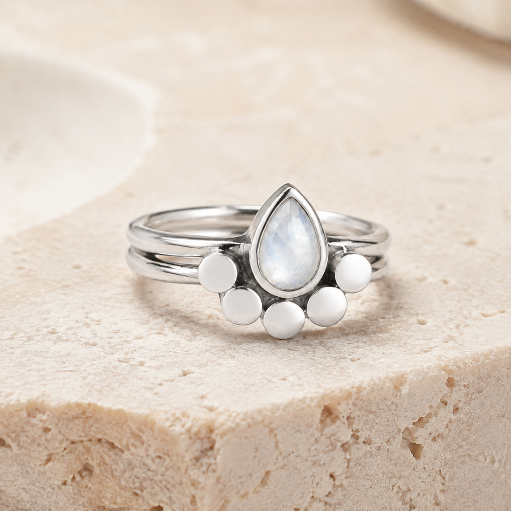 Moondrop Moonstone Ring Hero Support A product image featuring Moonstone.