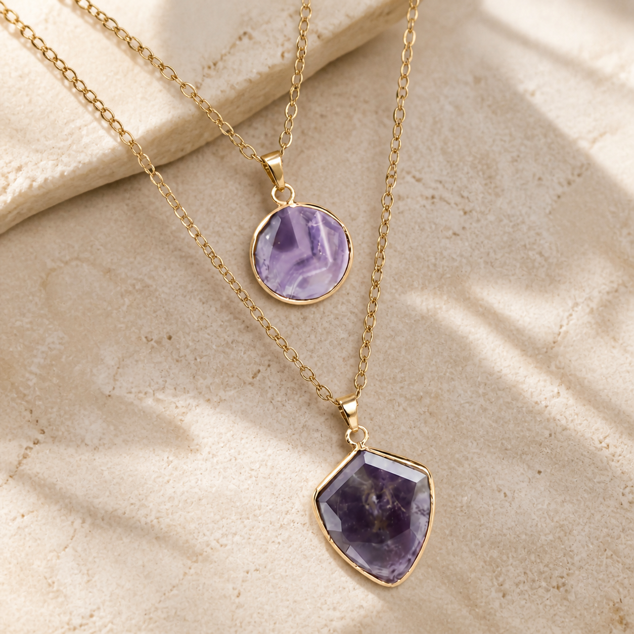 Moonstone Pendant Double Chain Necklace Hero Support A product image featuring Moonstone.
