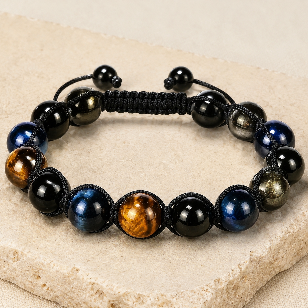 Natural Tiger Eye Obsidian 8mm Bracelet Hero Support A product image featuring Tiger Eye.