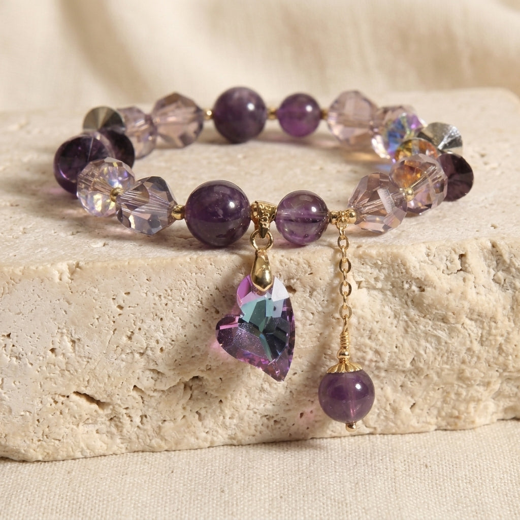 Purple Heart Amethyst Bracelet Hero Support B product image featuring Amethyst.